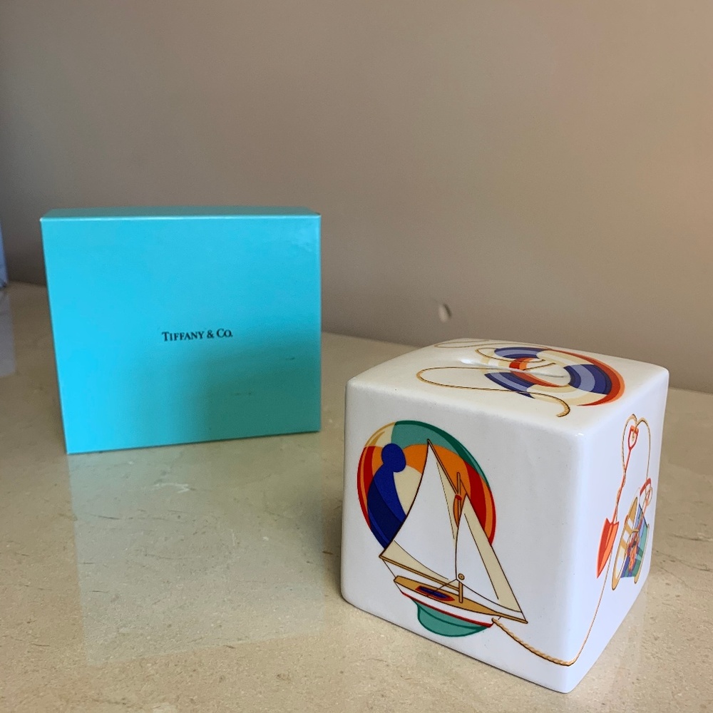 Tiffany & Co. Child's Bank 'Tiffany Seashore" RARE